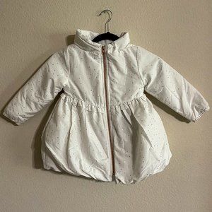 Penelope Mack Girl's Fleece lined Jacket with Bow size 4 poke a dots